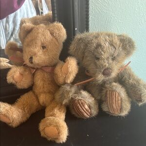 Charming Plush Bear Duo - Brown and Tan